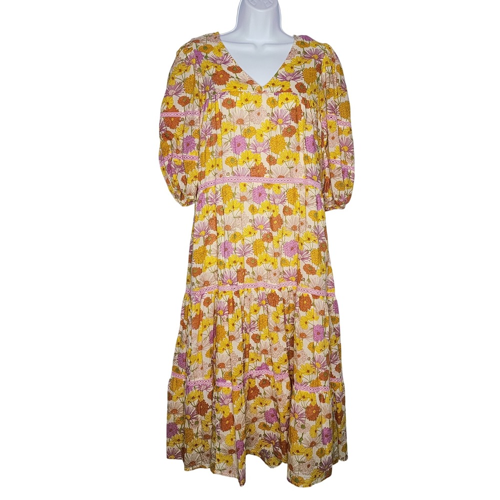 Olivia James The Label Georgia Dress in Blooming Golden Sz XS